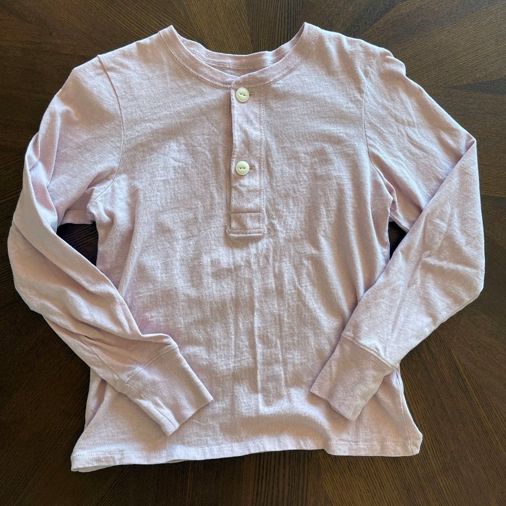 Everlane Women's Pink Two-Button Long-Sleeve Henley